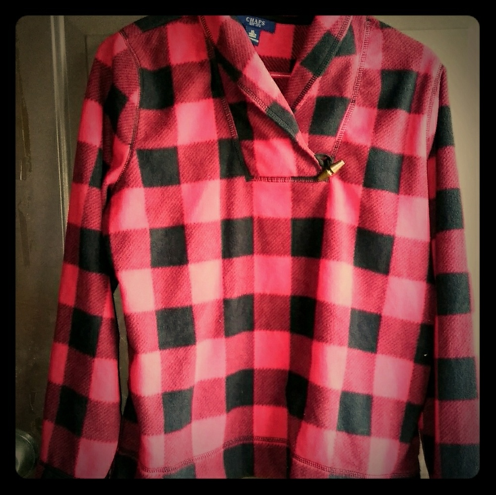 Women's red and black plaid sweatshirxlt